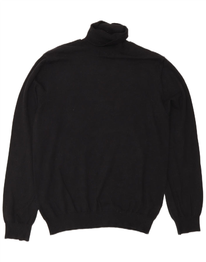 French Connection Pulover cu gât rulat pentru femei UK 14 Bumbac mediu negru