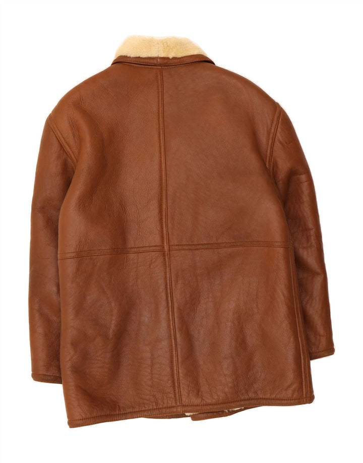 Jachetă din shearling pentru bărbați VINTAGE IT 52 XL maro din shearling