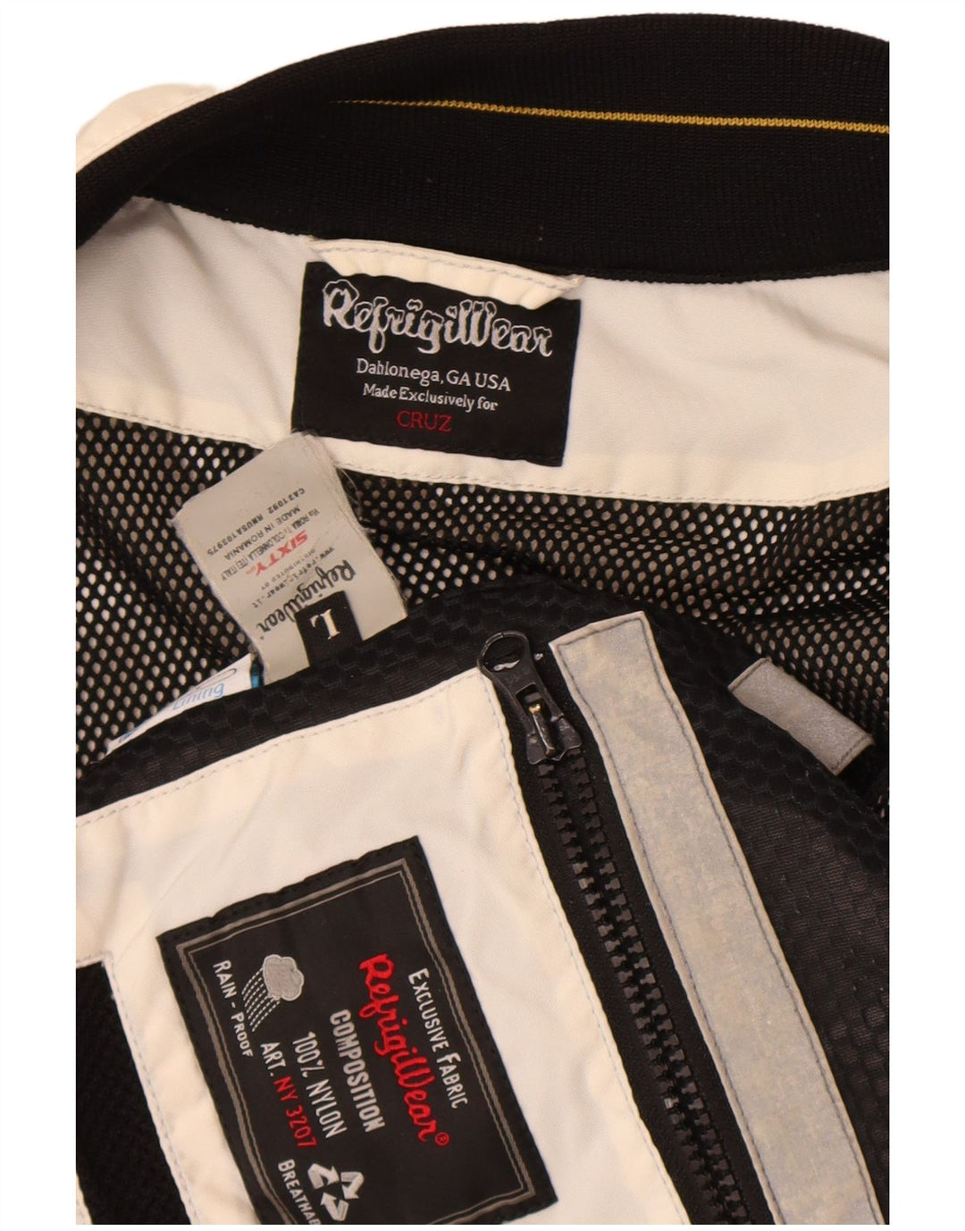 Jachetă de ploaie pentru bărbați Refrigiwear UK 40, mare, din nailon color bloc alb