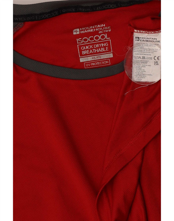 Tricou pentru bărbați Mountain Warehouse Top 4XL Poliester color bloc roșu