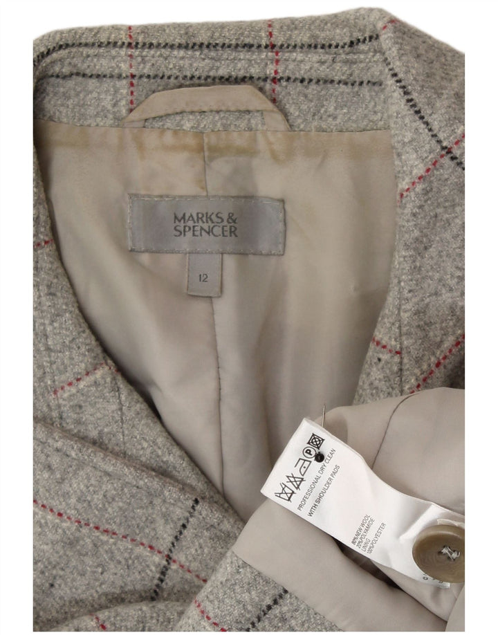 Blazer pentru femei Marks & Spencer UK 12 Medium Grey Check