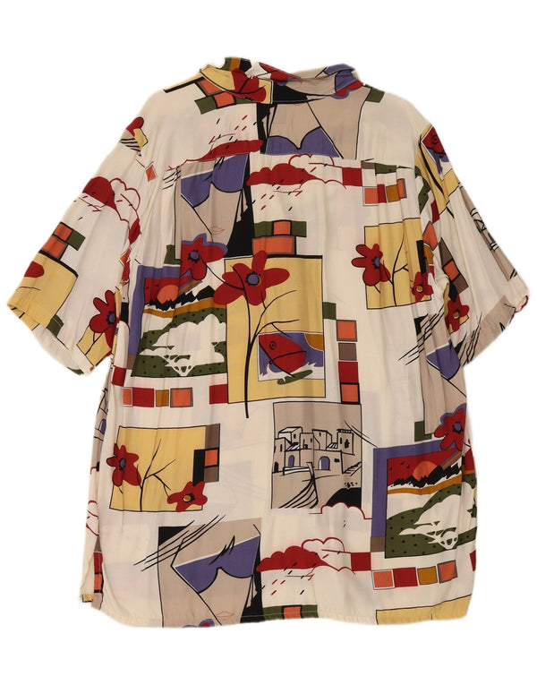 Bluză cu cămașă cu grafică supradimensionată pentru femei vintage UK 16 mare, multicoloră