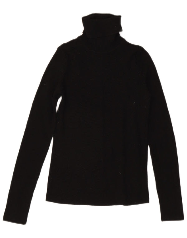 Bluză pentru femei Zara cu gât rulat Top UK 12 Medium Black Viscose