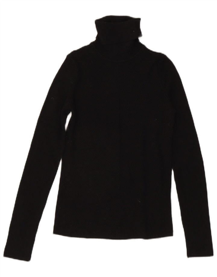 Bluză pentru femei Zara cu gât rulat Top UK 12 Medium Black Viscose
