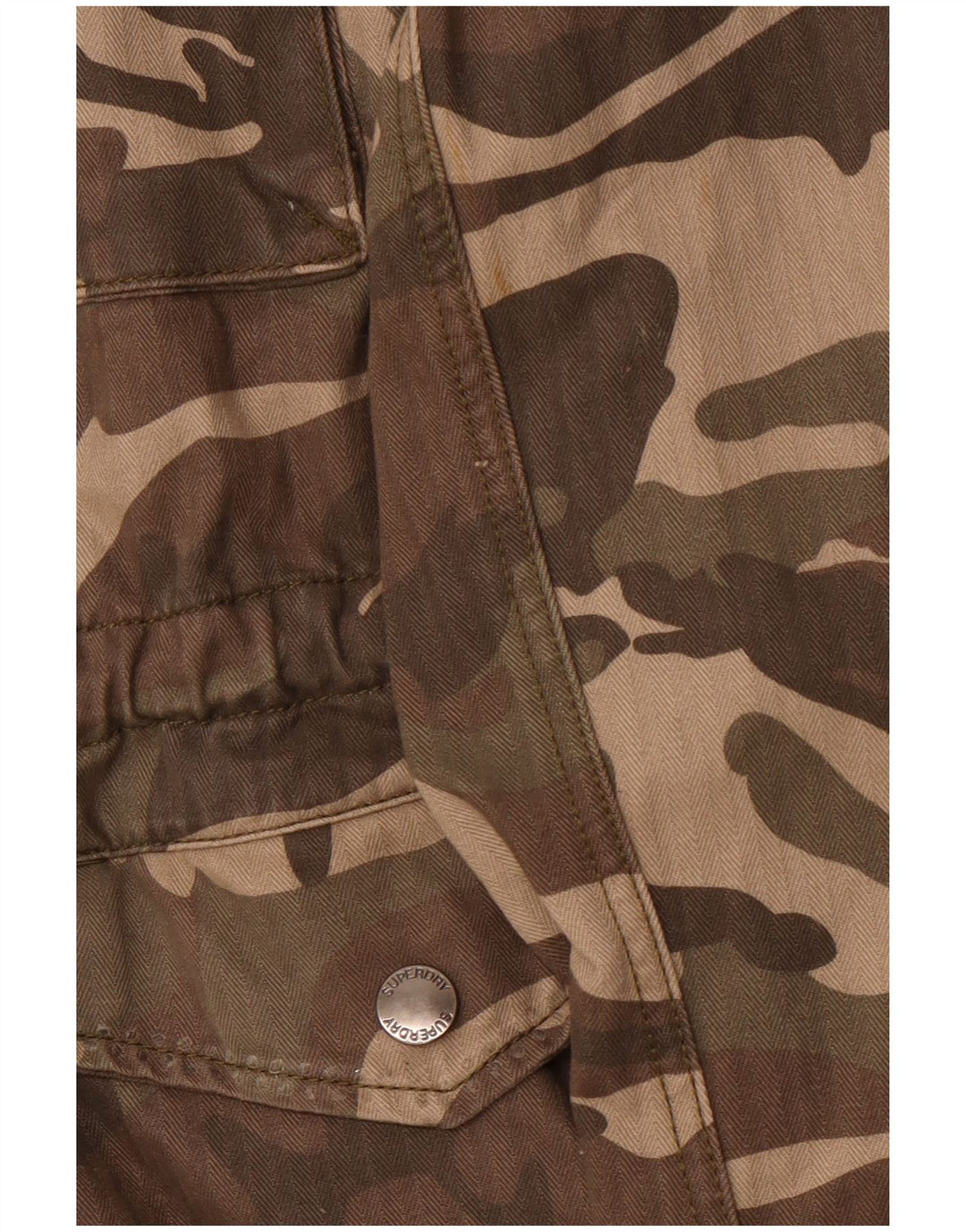 Jachetă militară cu grafică pentru femei SUPERDRY UK 16 Camuflaj verde mare