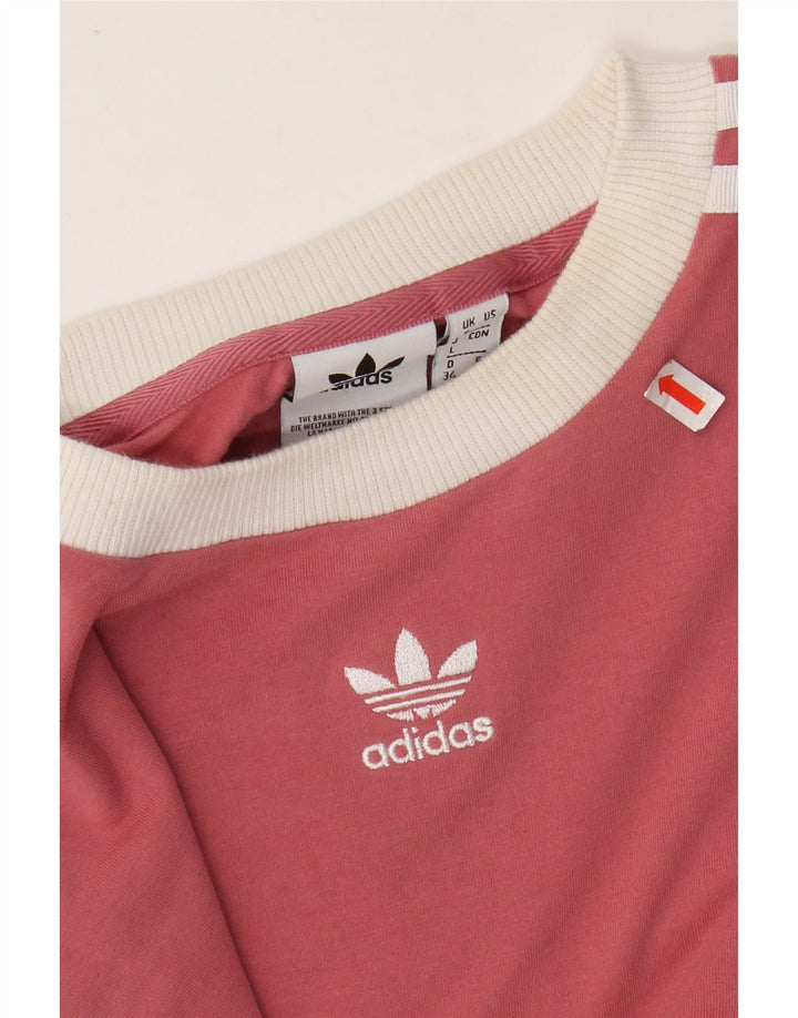Top pentru femei ADIDAS cu mânecă lungă UK 8 mic roz bumbac