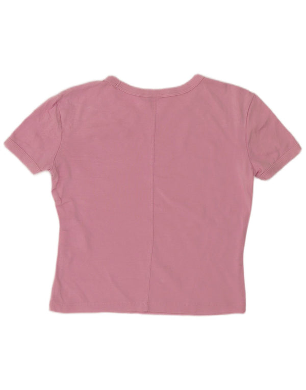 Tricou Crop pentru femei Zara UK 10 mic bumbac roz