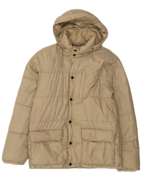 Alberto Aspesi Jachetă supradimensionată cu glugă pentru femei UK 8 Small Beige