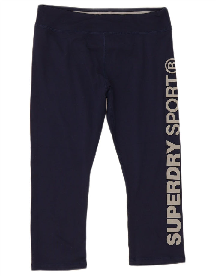 Leggings Capri grafic Superdry pentru femei UK 6 XS bleumarin poliester