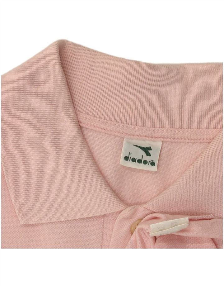 Tricou polo pentru bărbați Diadora, bumbac roz mediu