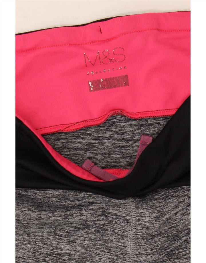 MARKS & SPENCER Colanți Capri pentru Femei, Mărimea UK 10, Mic, Colorblock Gri