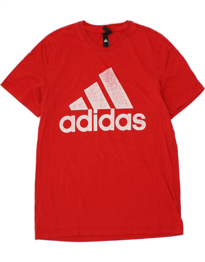 ADIDAS Mens Graphic T-Shirt Top Large Red Vintage Adidas and Second-Hand Adidas from Messina Hembry 