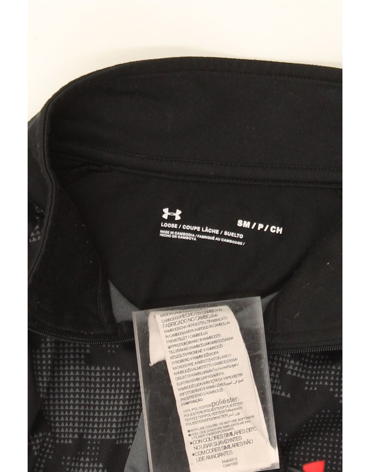 Top de trening Under Armour pentru bărbați, cu fermoar și gât, camuflaj negru