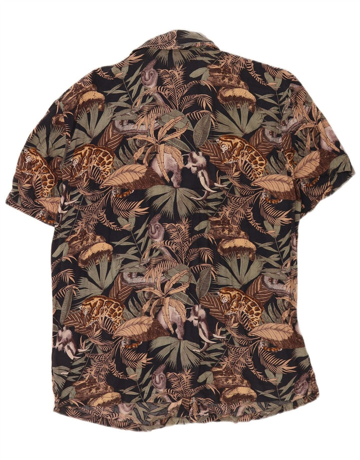 Cămașă cu mânecă scurtă pentru bărbați Pull & Bear, vâscoză florală, multicoloră
