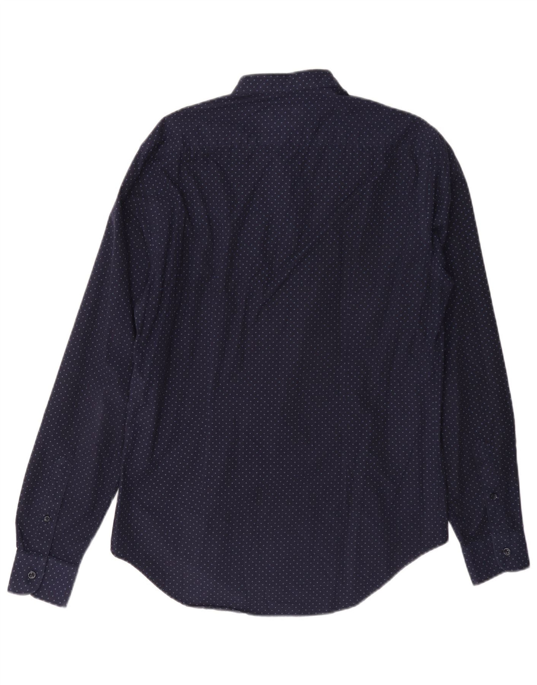 Cămașă pentru bărbați Zara Slim Fit, bumbac cu pete, albastru marin mediu
