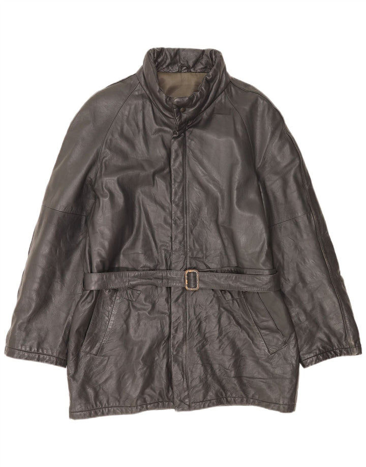 Jachetă de piele pentru bărbați VINTAGE IT 54 2XL din piele neagră