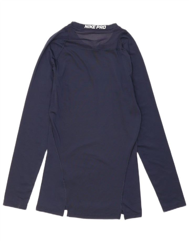 Nike pentru bărbați Dri Fit Top cu mânecă lungă din poliester bleumarin mic
