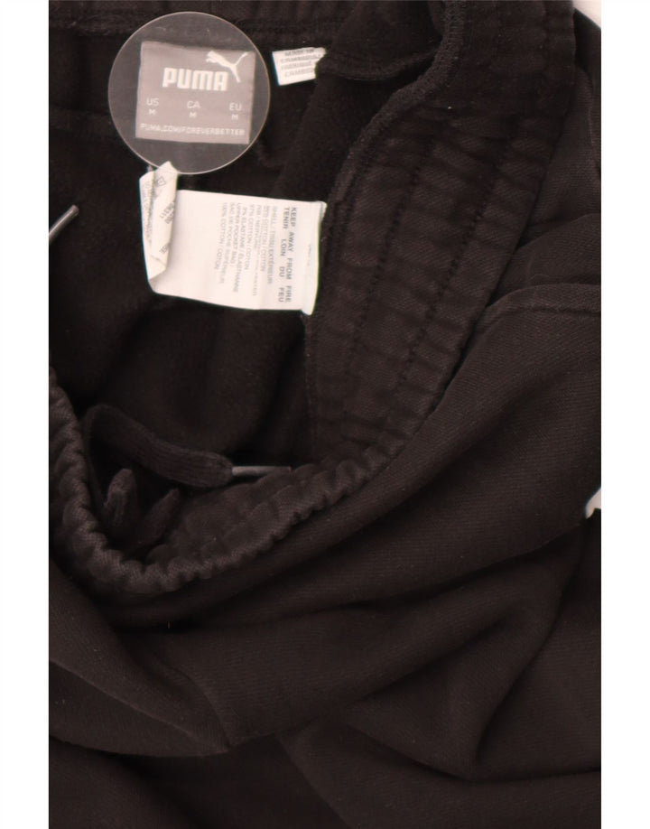 Pantaloni de trening Puma pentru bărbați, bumbac mediu negru