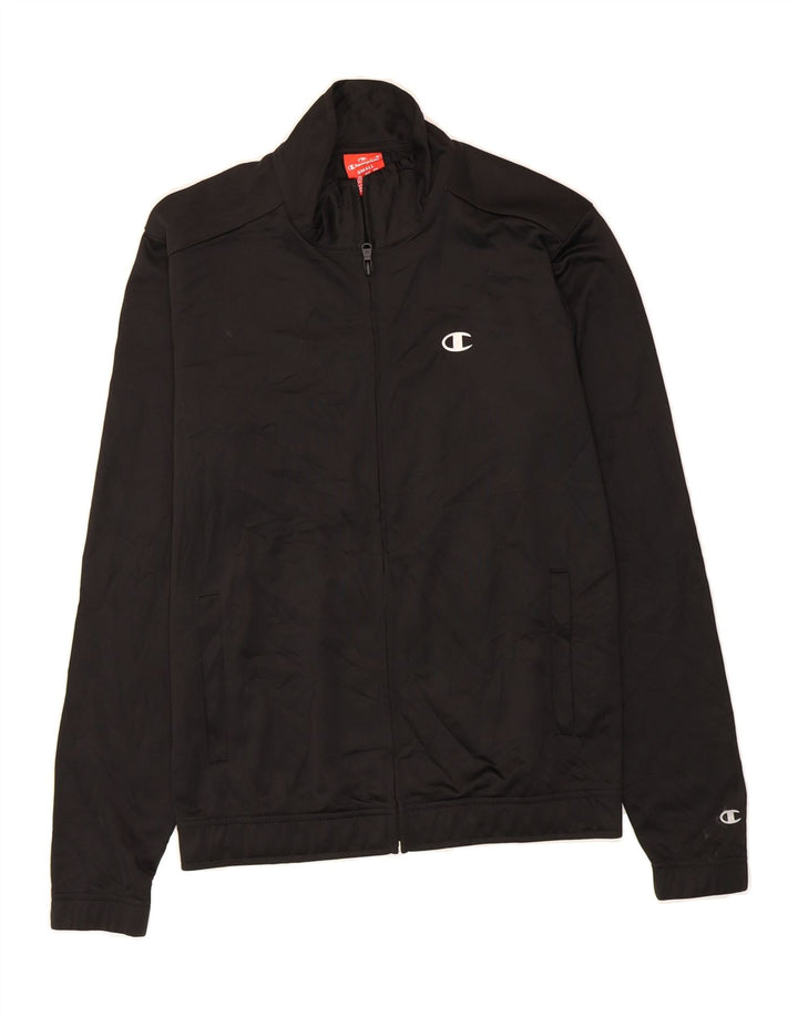 CHAMPION Mens Tracksuit Top Jacket Small Black Polyester Vintage Champion and Second-Hand Champion from Messina Hembry 