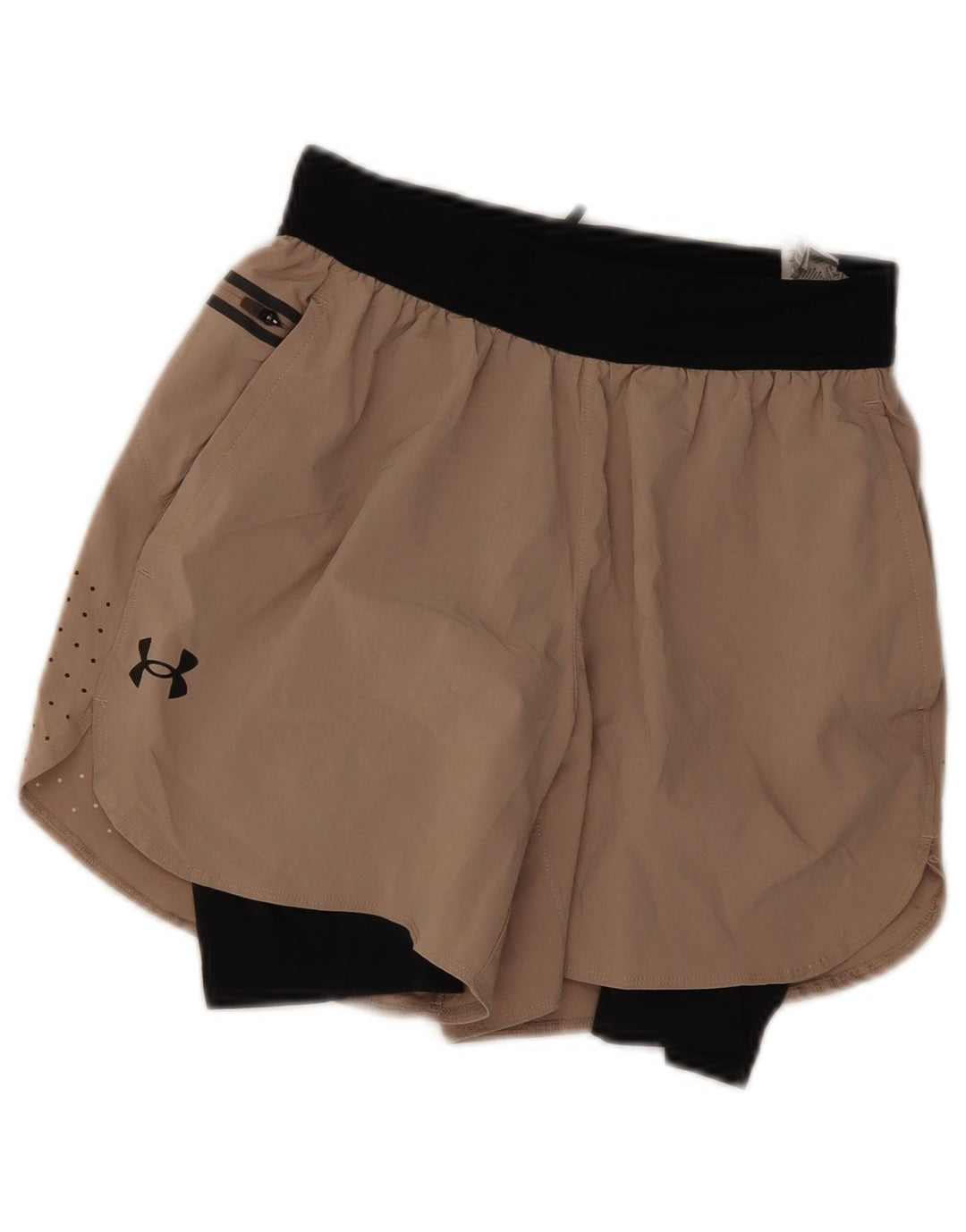 Pantaloni scurti sport Nike pentru femei UK 8 Small Beige Colorblock Poliester
