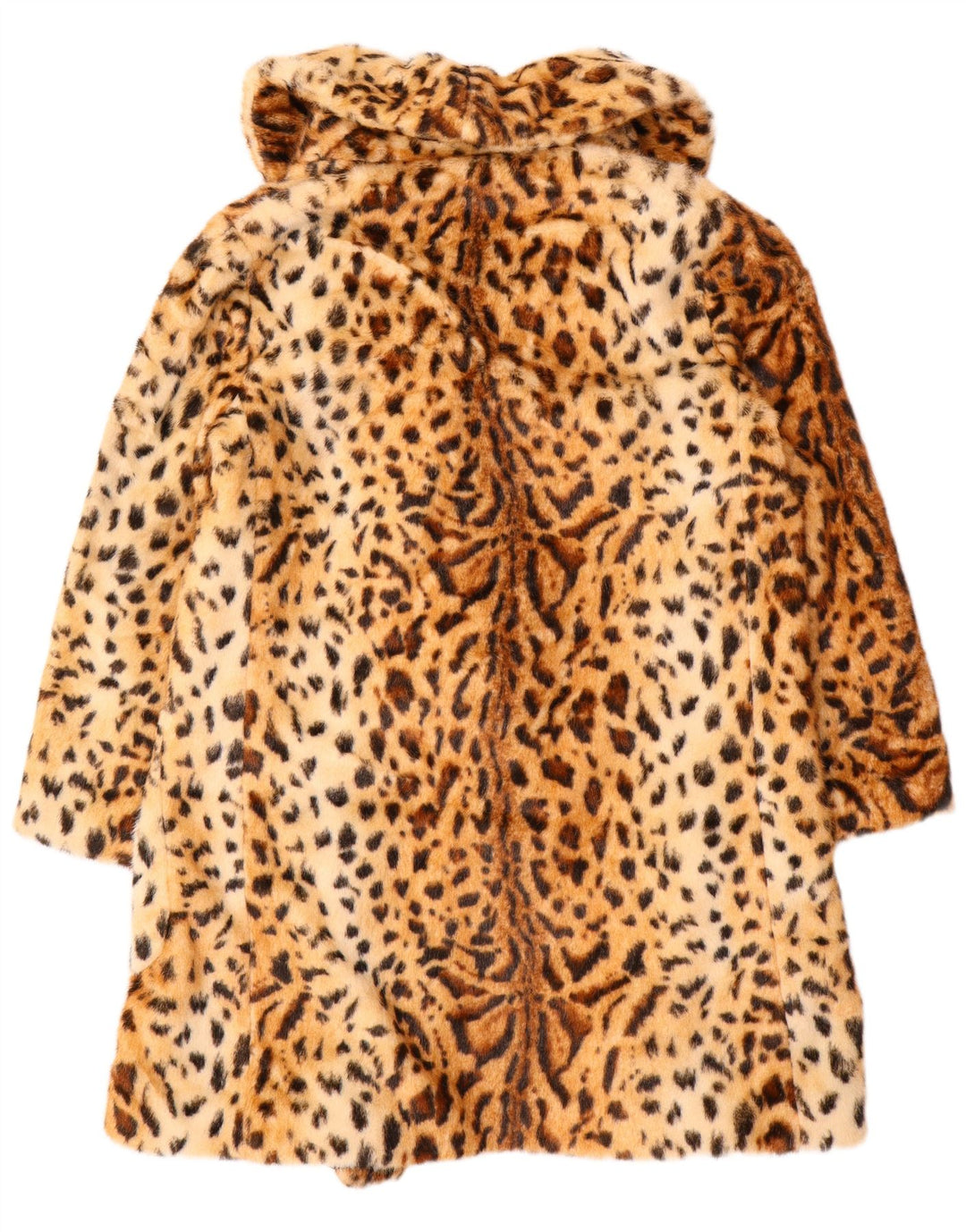 Topshop Palton dublu pentru femei UK 12 Maro Mediu Animal Print