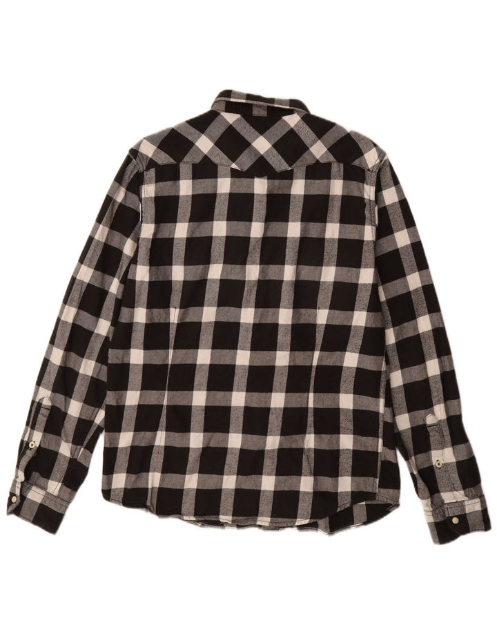 Cămașă de flanel LEE Slim Fit pentru bărbați, bumbac caros negru mediu