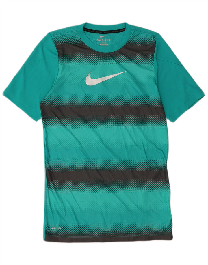 Tricou grafic Nike Dri Fit pentru bărbați Top mic, albastru, poliester color bloc