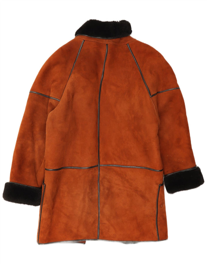 Palton supradimensionat din shearling vintage pentru femei EU 38 maro mediu