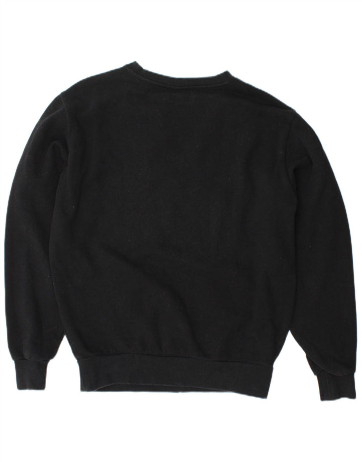 ELLESSE Pulover cu grafic supradimensionat pentru femei UK 10 Mic Negru
