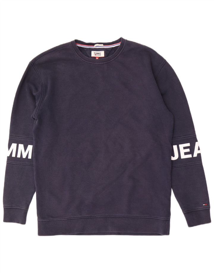 Hanorac TOMMY HILFIGER pentru bărbați, cu croiala relaxată, pulover mediu bleumarin