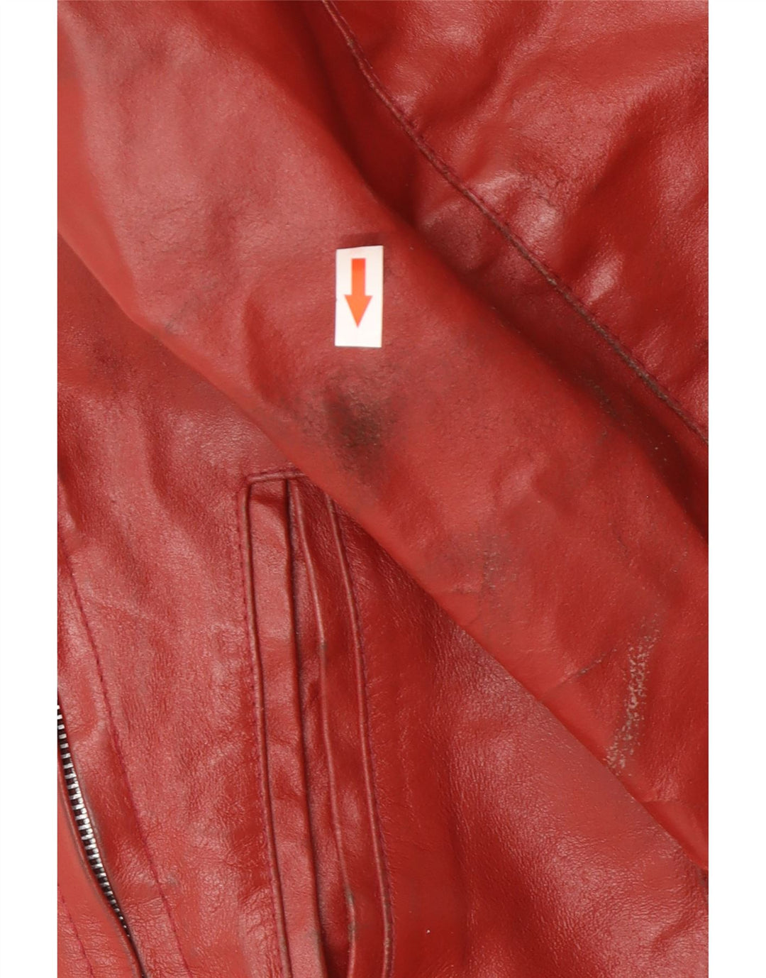 Jachetă de piele vintage pentru femei UK 14 Medium Red