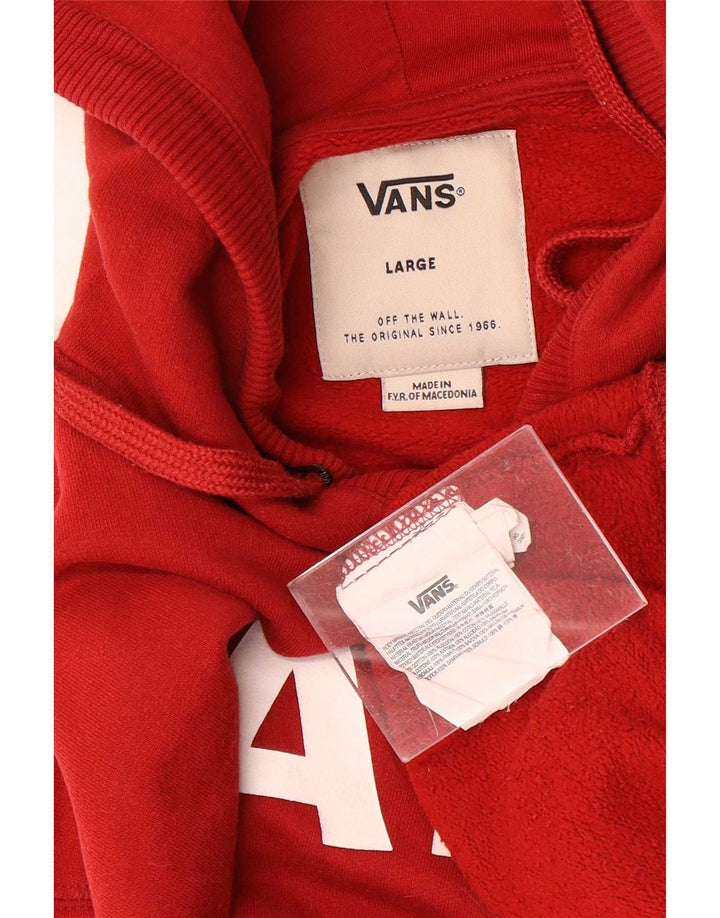 Pulover cu glugă grafic pentru bărbați Vans, mare, roșu, bumbac