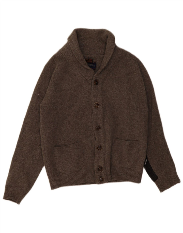 Pulover cardigan pentru băieți BARBOUR 11-12 ani mare, gri, lână color bloc