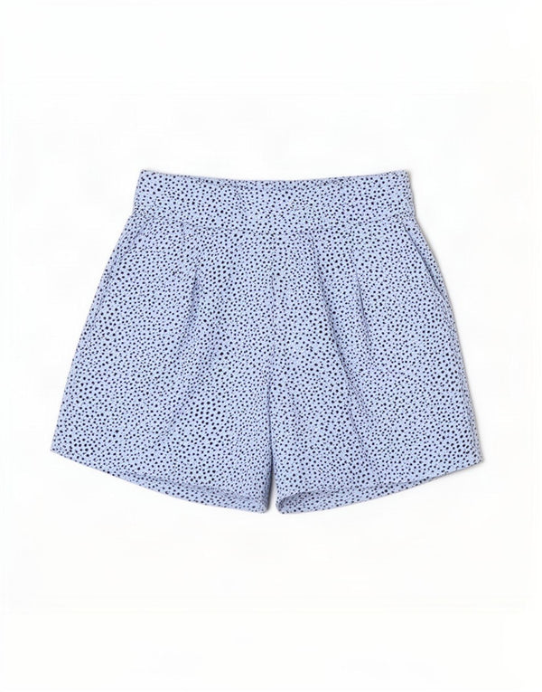 Marks & Spencer Pantaloni scurți pentru femei cu talie înaltă UK 12 Medium W30 Blue Animal Print