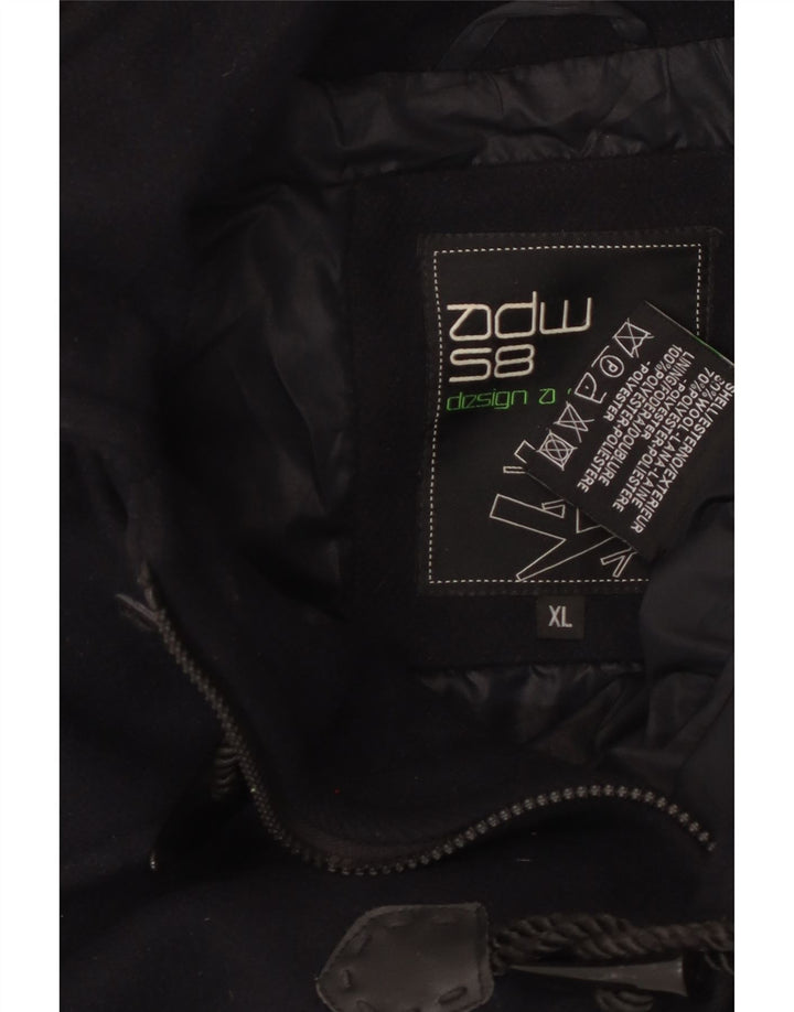 VINTAGE Manson cu glugă pentru femei UK 18 XL Lână bleumarin