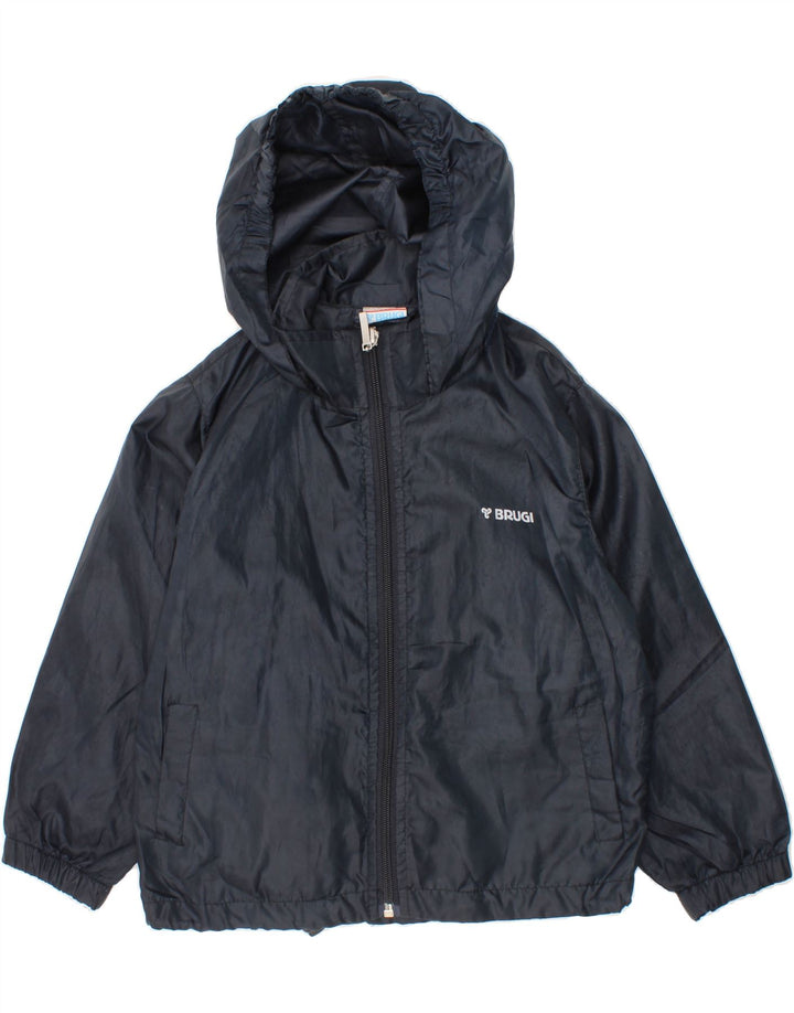 BRUGI Boys Hooded Rain Jacket 3-4 Years Navy Blue Vintage Brugi and Second-Hand Brugi from Messina Hembry 