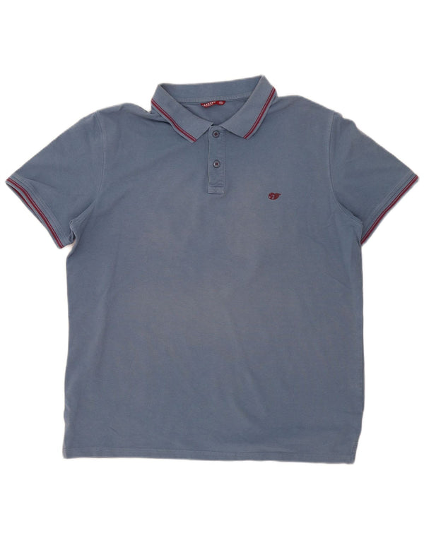 Cămașă polo Carrera pentru bărbați 2XL, bumbac cu dungi albastre