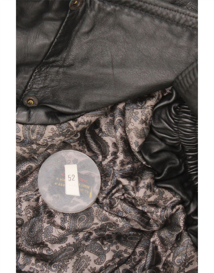 Jachetă din piele vintage pentru bărbați cu două pieri IT 52 XL din piele neagră