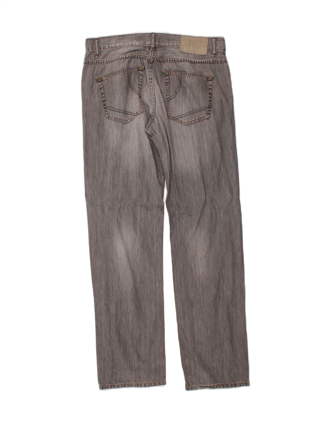 BENETTON Womens Straight Jeans W34 L33 Grey Cotton Vintage Benetton and Second-Hand Benetton from Messina Hembry 