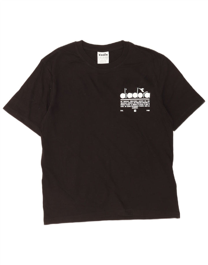 Tricou grafic Diadora pentru bărbați Top mic bumbac negru