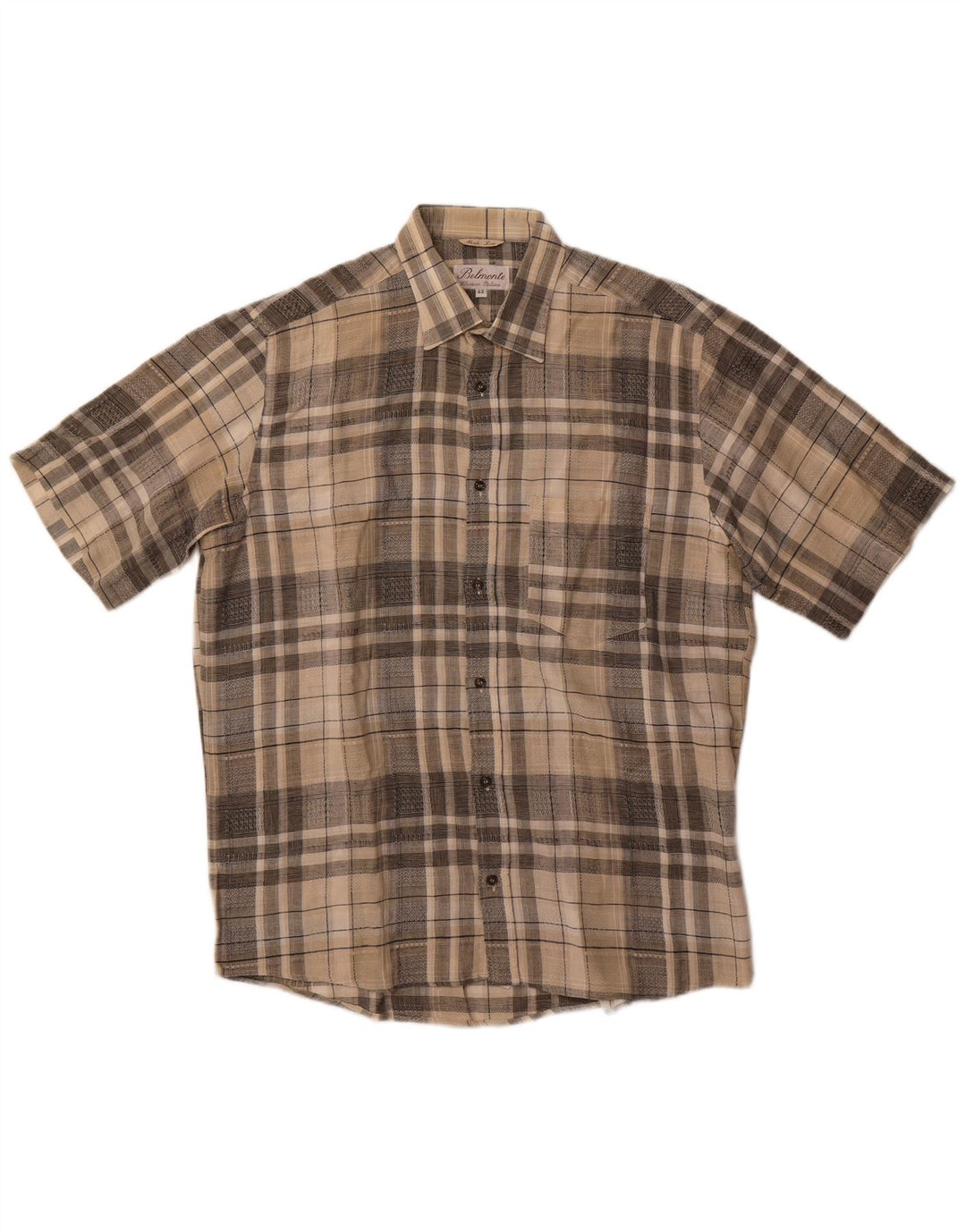 Cămașă cu mânecă scurtă pentru bărbați Belmonte Mărimea 42, mare, bej, din bumbac