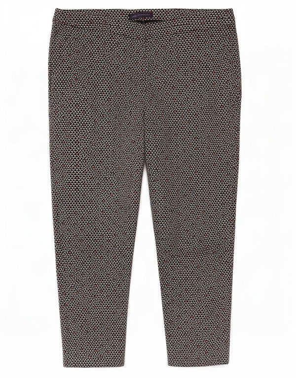 Marks & Spencer Womens Capri Trousers UK 18 XL W36 L22 Black Geometric
