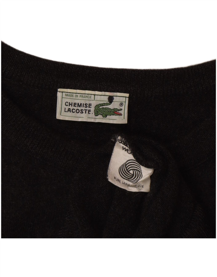 Pulover Lacoste pentru bărbați cu decolteu rotund Mărimea 8 3XL Lână gri