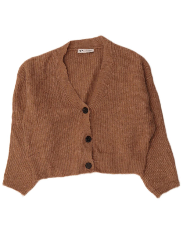 Pulover cardigan supradimensionat pentru femei Zara UK 14, maro mediu, nailon