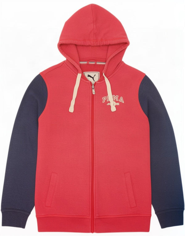 Pulover Puma Graphic Zip pentru femei UK 12 Medium Red Colorblock