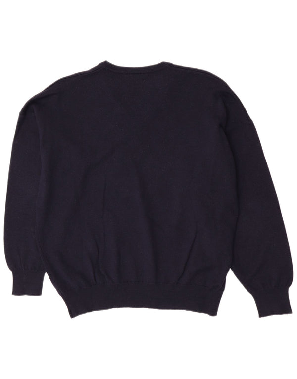 Pulover pentru bărbați Lacoste cu decolteu în V Mărimea 7 2XL Lână nouă albastru bleumarin