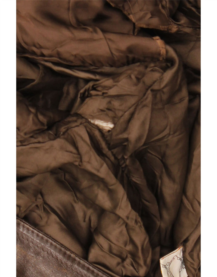 Jachetă militară din piele pentru bărbați VINTAGE IT 50 Maro mare