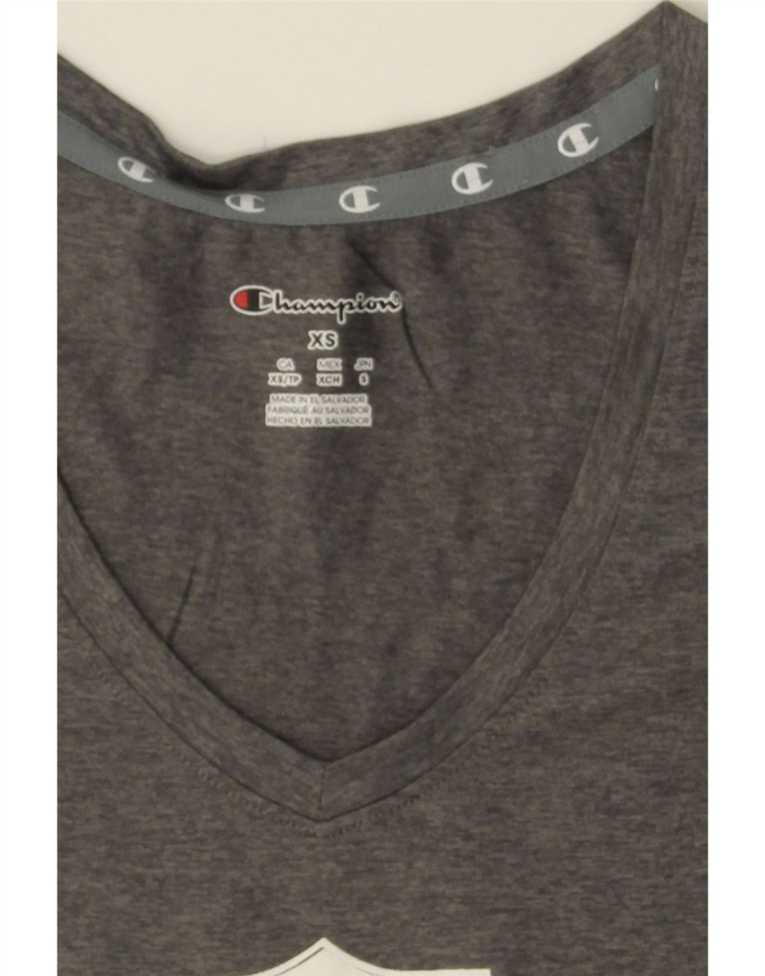 CHAMPION Womens Graphic T-Shirt Top UK 6 XS Grey Polyester Vintage Champion and Second-Hand Champion from Messina Hembry 