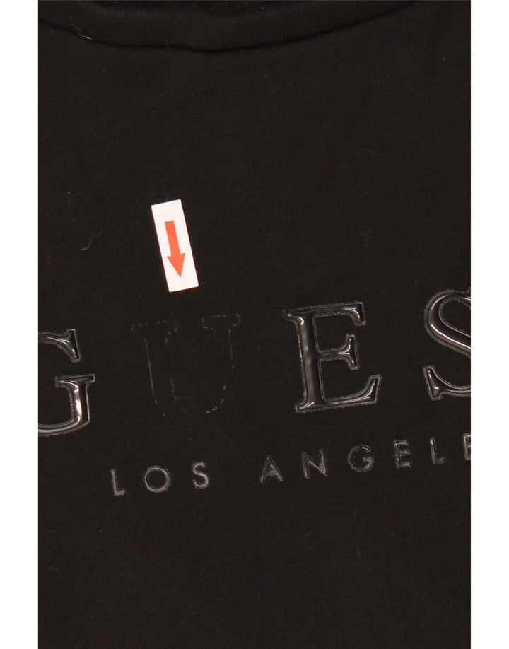 Guess Pulover oversized Crop Graphic pentru femei UK 14 Large Black