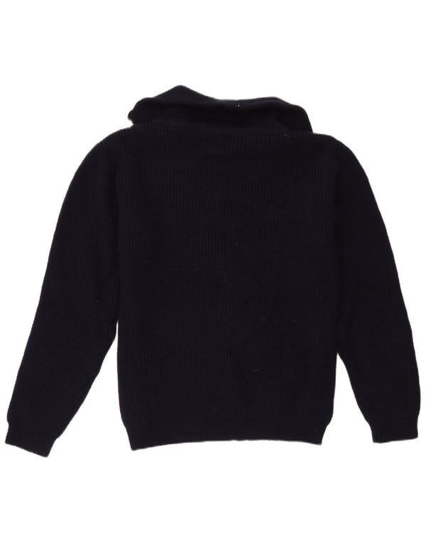 Pulover vintage pentru bărbați cu fermoar și gât IT 54 XL bleumarin acrilic